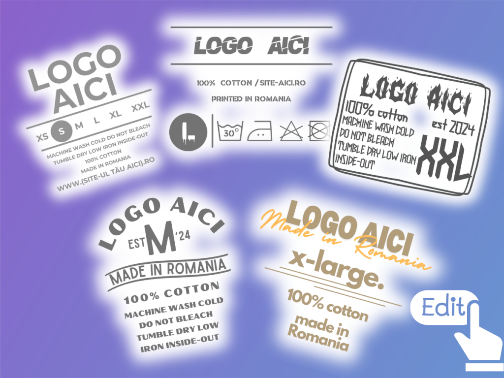 Etichete Neck Labels Customizabile in Canva DTF